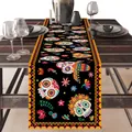 Chemin de table tête de mort pour la fête des morts et décoration de table rustique - Style de Crâne 11