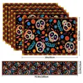 Dimensions of Mexican Sugar Skull floral linen table runner and matching placemats set - 4 Placemats + 1 Runner 5