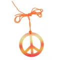 Collana con pendente segno della pace hippie con sfumatura arancione vibrante e cordoncino - Collana / Collana Segno della Pace Sfumatura Oro (PJ9194E)