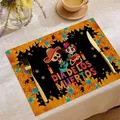 Set de table coloré mexicain Dia de los Muertos avec squelette et motif soucis - 1 Pièce / Set de Table Style 2