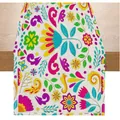 Colorful Mexican style floral print linen table runner for festive dining room decor - Style 5 / 33*183cm