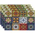 Set di 4 tovagliette colorate con motivo a piastrelle Talavera messicane per decor - Tovaglietta / 1 Pezzo (30x45cm)