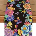 Mexican floral and hummingbird print table runner for Day of the Dead decoration - Mexican Floral Hummingbird (WSJZQ-25) / 180x35cm