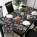 Set runner da tavola e tovagliette messicane con stampa di teschi di zucchero vivaci - Stile 1 (Teschio del Giorno dei Morti Messicano) / Set da 5 pezzi (1 runner + 4 tovagliette)