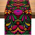 Mexican folk art floral table runner for Day of the Dead and Halloween home decor - Mexican Traditional Ethnic (WSJZQ-26) / 180x35cm