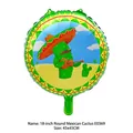 Detailed view of 18-inch Mexican cactus foil balloon perfect for fiesta theme party decor - Mexican Cactus (E0369) / 18 Inch Round Shape