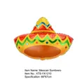 Macro view showing the vibrant textures of a 66x67cm Mexican Sombrero foil balloon - Sombrero