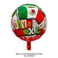 Detail of an 18-inch round Mexican flag foil balloon for fiesta party decor - Mexican Flag Pattern / 18 Inch Round Shape