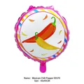Detail of an 18-inch round Mexican chili pepper foil balloon for fiesta parties. - Mexican Chili (E0370) / 18 Inch Round Shape