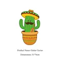 Détail du ballon en aluminium cactus mexicain avec sombrero et guitare, 51x76cm - Cactus Guitare