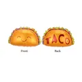 Taco foil balloon showing front and back views with 74x61cm dimensions - Burrito