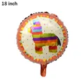 Vue détaillée d'un ballon rond en aluminium de 18 pouces avec un motif de piñata mexicaine - Alpaga 2 / 18 Pouces