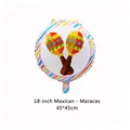 Ballon en aluminium de 18 pouces avec maracas mexicaines pour décoration de fête colorée - Style de Ballon Rond Maracas / 18 Pouces