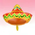 Colorful Sombrero hat shaped aluminum foil balloon for Mexican Fiesta party decorations. - Mexican Hat