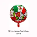 18-inch Mexican flag foil balloon for festive party decoration, measures 45x45cm - Flag Round Balloon Style