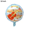 Close-up detail of 18 inch Mexican fiesta foil balloon featuring guitar and cactus design - Guitar