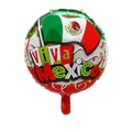 Macro view of high-quality round Viva Mexico foil balloon with national flag design - Viva Mexico Slogan Style (18寸--7)