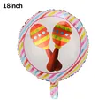18-inch round foil balloon featuring colorful Mexican maracas for Fiesta party decoration - 18-inch Mexican Round - Drumsticks / 50 Pieces