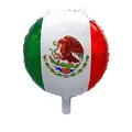 Gedetailleerd aanzicht van een ronde Mexicaanse vlag folieballon met levendig nationaal embleem - Ronde Vlag Stijl / 18 Inch
