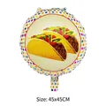 Ballon rond en aluminium de 18 pouces avec taco mexicain pour décorations de fête fiesta - Taco Mexicain (E0371) / 18 Pouces Forme ronde