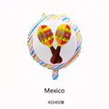 18-inch round Mexican fiesta party balloon with colorful maracas for decorations - Round Double Maracas