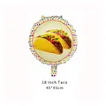 Ballon rond en aluminium de 18 pouces avec imprimé taco pour fête mexicaine - Style de Ballon Rond Taco / 18 Pouces