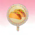 Vibrant Round Taco Foil Balloon for Festive Fiesta and Carnival Party Decorations Supplies - 18 Inch / Taco Round Ball