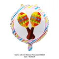 Round 18-inch Mexican fiesta foil balloon featuring colorful maracas for carnival party - Mexican Maracas (E0363) / 18 Inch Round Shape