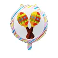 Ronde Mexicaanse folieballon met kleurrijk maracaspatroon voor feestjes en carnaval. - Kleurrijke Maracas Stijl (18寸--2) / 18 Inch