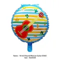 Round Mexican Fiesta foil balloon with guitar and cactus for party decor - Mexican Guitar (E0365) / 18 Inch Round Shape