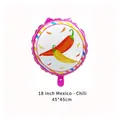 18-inch Mexican carnival round foil balloon featuring a vibrant chili pepper pattern - Chili Round Balloon Style