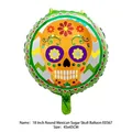 18-inch round Mexican sugar skull foil balloon decoration for Day of the Dead theme party - Mexican Sugar Skull (E0367) / 18 Inch Round Shape