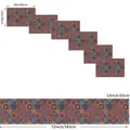 Set of 7 bohemian style mandala print table runner and placemats with measurements - Style 15 (Bohemian Mandala Vintage) / 5 Pieces Set (1 Runner + 4 Mats)