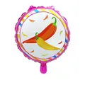 Round Mexican fiesta foil balloon featuring colorful chili pepper prints for party - Chili Print Style (18寸--5)