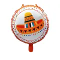 Round Mexican sombrero foil balloon perfect for Cinco de Mayo carnival party decorations - Mexican Sombrero Style (18寸--6)