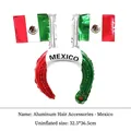 Detail view of Mexico flag balloon headband showing uninflated size 32.5x36.5cm - Headband Mexico Flag / 32.5x36.5cm