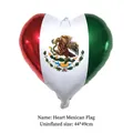 Heart-shaped Mexico national flag foil balloon for fiesta party decoration 44x49cm - Heart Mexico Flag Style