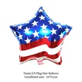 Gedetailleerde weergave van een 44x51cm stervormige Amerikaanse vlag folieballon - Stervorm USA Vlag
