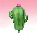 Inflatable cactus shaped foil balloon for Mexican fiesta party carnival decorations - Pink Flower Cactus