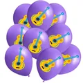 Palloncini in lattice viola con stampa di chitarra gialla per feste e celebrazioni. - Stile con Stampa Chitarra Viola / Messico Cinco De Mayo N. 4