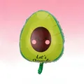 Cute smiling avocado foil balloon with Let's Avocado text for fiesta party decoration - Avocado