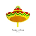 Colorful Mexican sombrero foil balloon with wave patterns, 68x64cm size detail - Mexican Sombrero Hat