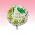 Round aluminum foil balloon with cute avocado pattern for party fiesta decorations - 18 Inch / Avocado Round Balloon