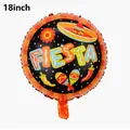 18-inch round Fiesta themed foil balloon featuring colorful Mexican party icons and patterns - 18 Inch FIESTA Round Balloon