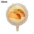 18-inch round taco foil balloon with colorful dots for Mexican fiesta party decorations - 18-inch Mexican Round - Pancake / 50 Pieces