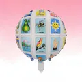 Round foil balloon with Mexican Loteria bingo cards print for fiesta party decor - 18 Inch / Mexican Tarot Round Ball