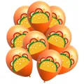 Oranje Mexicaanse Cinco de Mayo feestballonnen met levendige taco-print decoratie - Taco Cartoon Print (Cinco de Mayo Nr. 1)