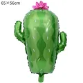 Cactus-shaped green foil balloon with pink flower for Mexican Fiesta party decoration - Pink Flower Cactus Shape / 50 Pieces