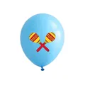 High quality 12-inch blue latex balloon featuring vibrant maracas for Mexican party decor - Maracas Pattern / 12 Inch / Sky Blue