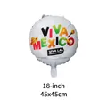 18-inch white round foil balloon with Viva Mexico festive design for party decoration - Alphabet Round Balloon Style